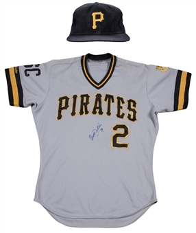1988 Orestes Destrade Game Used and Signed Road Pittsburgh Pirates Road Jersey and Cap (Destrade LOA)
